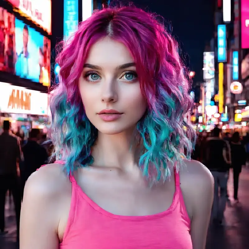 AI-generated neon-lit portrait